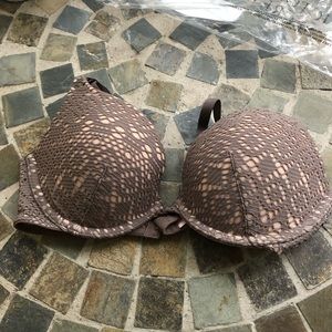 Taupe Crochet Lace Push-up Bra